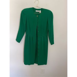 LIZ CLAIBORNE Green Vintage Petite Dress Size 6P